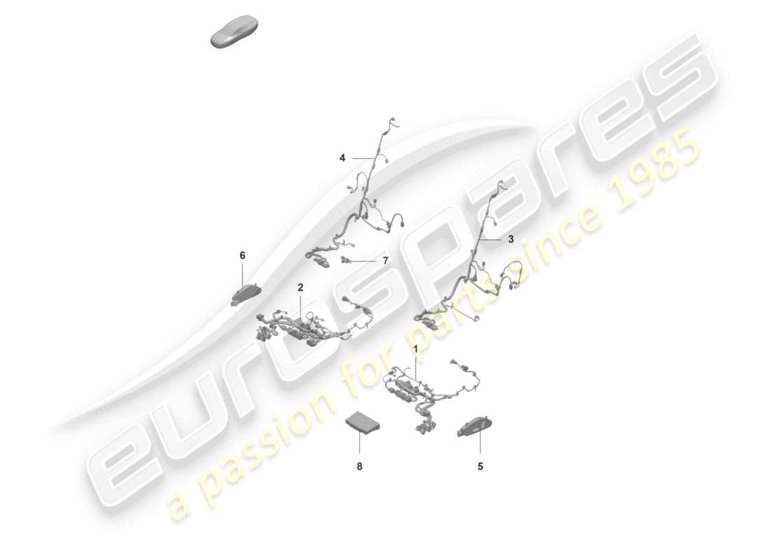 porsche 2023 (panamera 971-2) wiring looms seat backrest standard seat part diagram