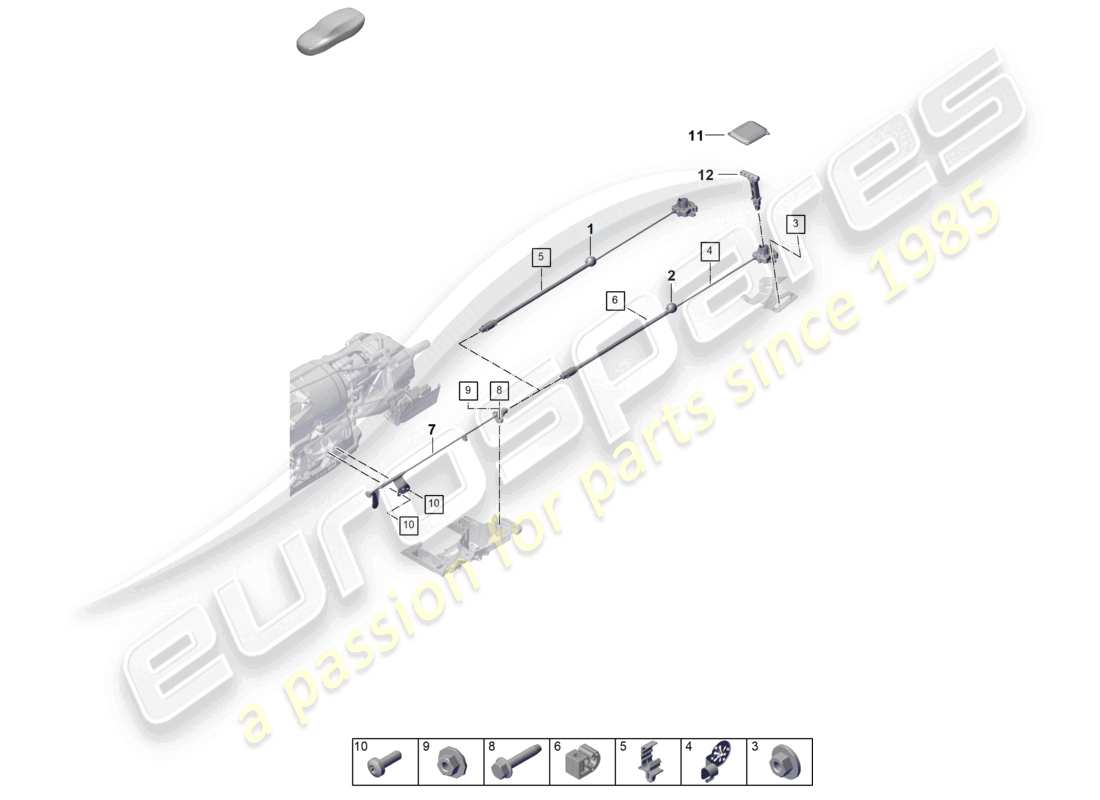 porsche 2026 (cayenne e3 pa) actuating unit for emergency release for 8-speed automatic gearbox part diagram