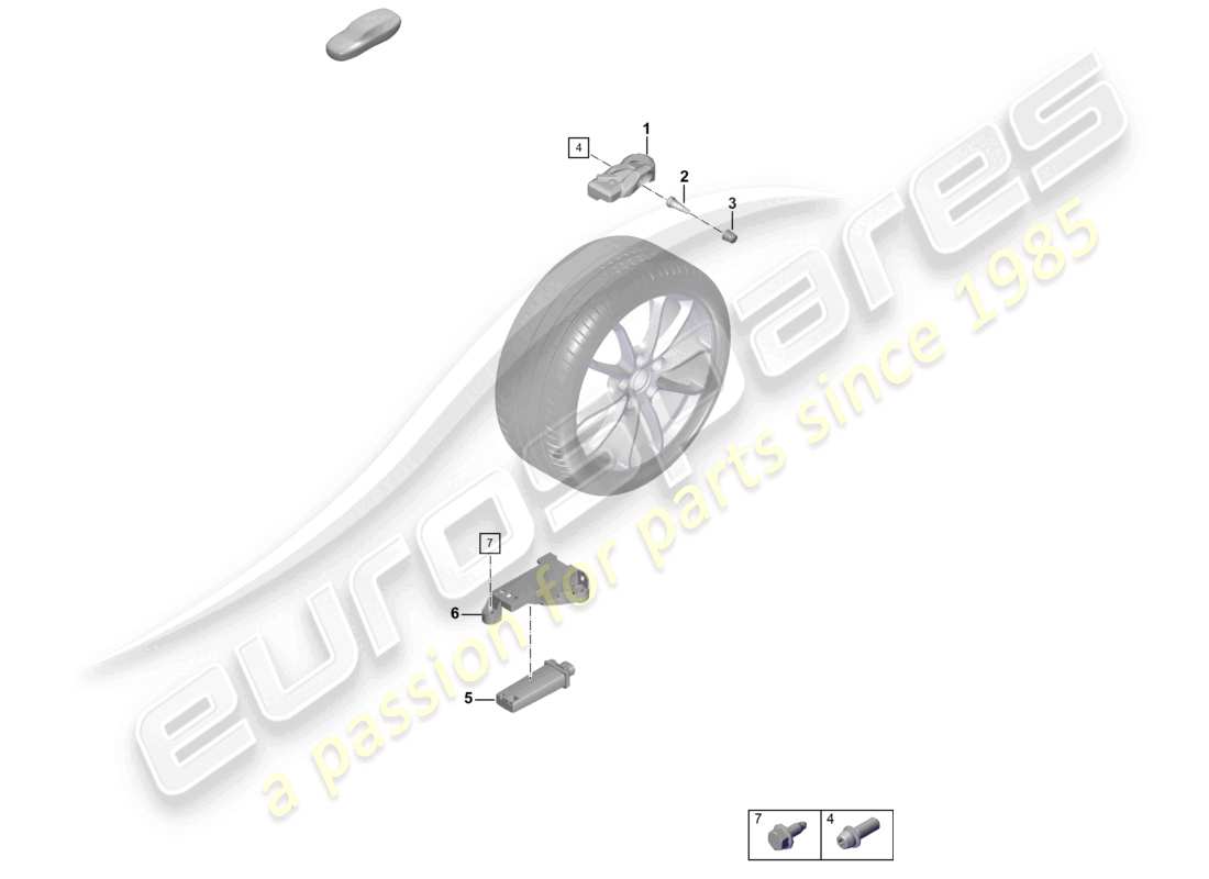 porsche 2021 (718 boxster spyder) tyre pressure control system part diagram