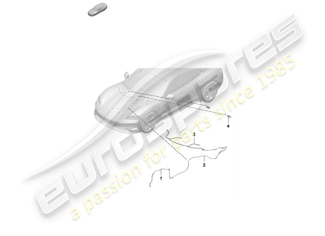 porsche 2026 (taycan 9j1-2) hose line for washer water front water jet part diagram