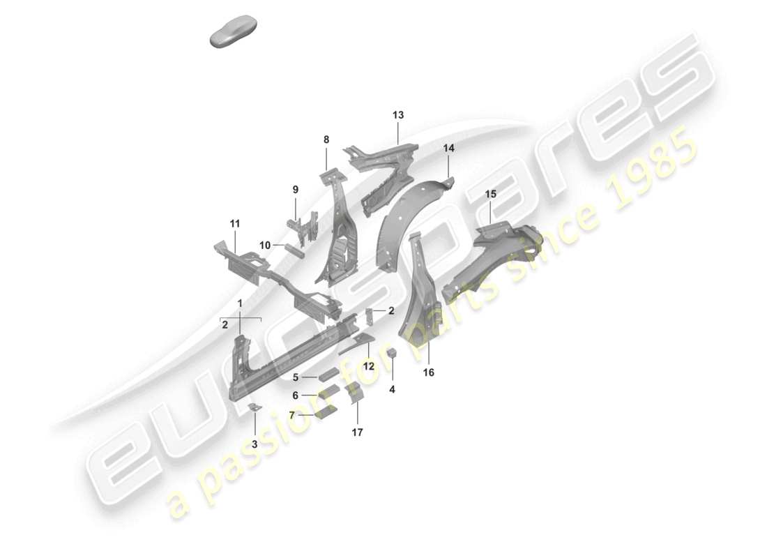 porsche 2022 (992-1) sill inner side part coupe parts diagram