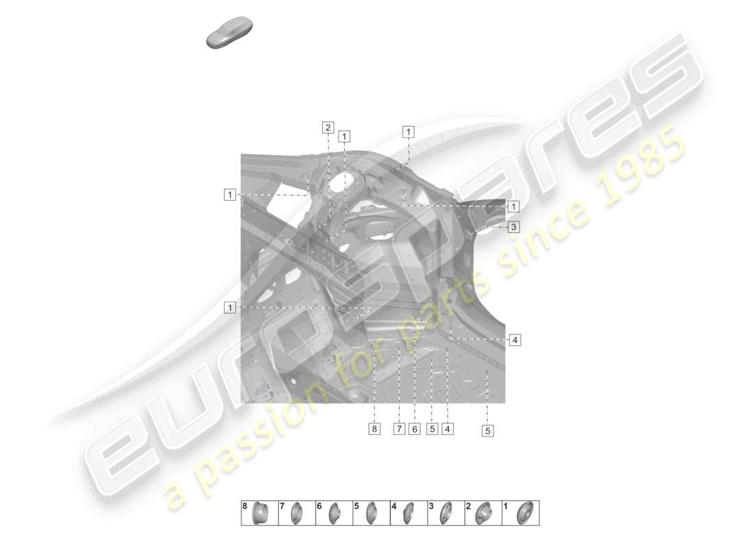 porsche 2023 (992-1 turbo / s) plugs for body front car body wheel housing part diagram