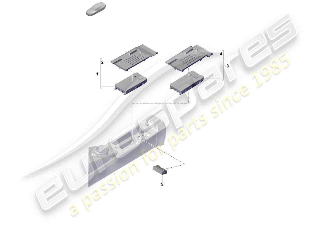 porsche 2024 (992-2) induction charger for mobile phone multimedia interface part diagram