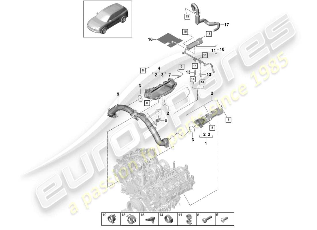 porsche 2024 (cayenne e3 9ya/9yb) intake manifold ventilation for fuel tank part diagram