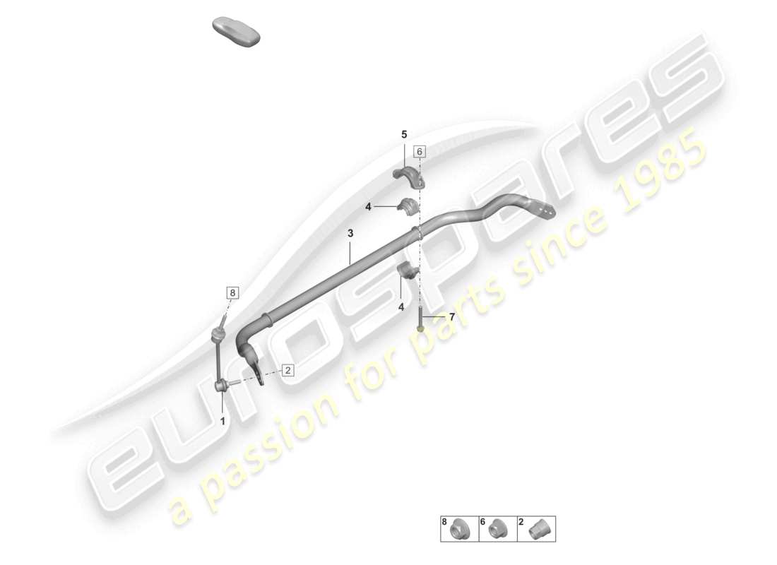 porsche 2026 (992-2 gt3/rs/st) anti-roll bar coupling rod part diagram