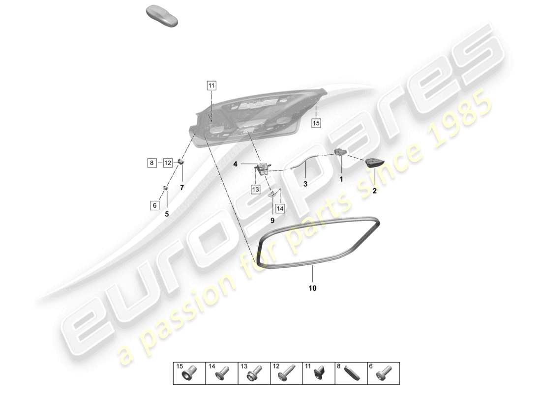 porsche 2026 (taycan 9j1-2) rear lid accessories part diagram