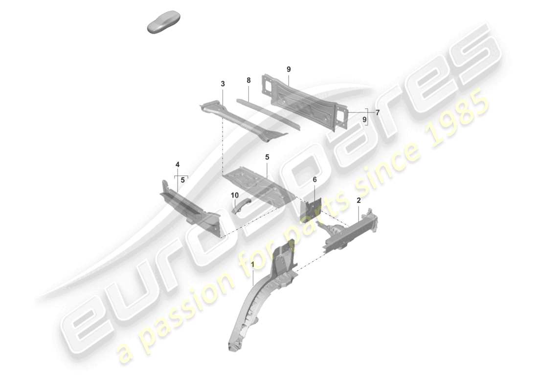 porsche 2023 (taycan 9j1-1) rear end side member individual parts part diagram