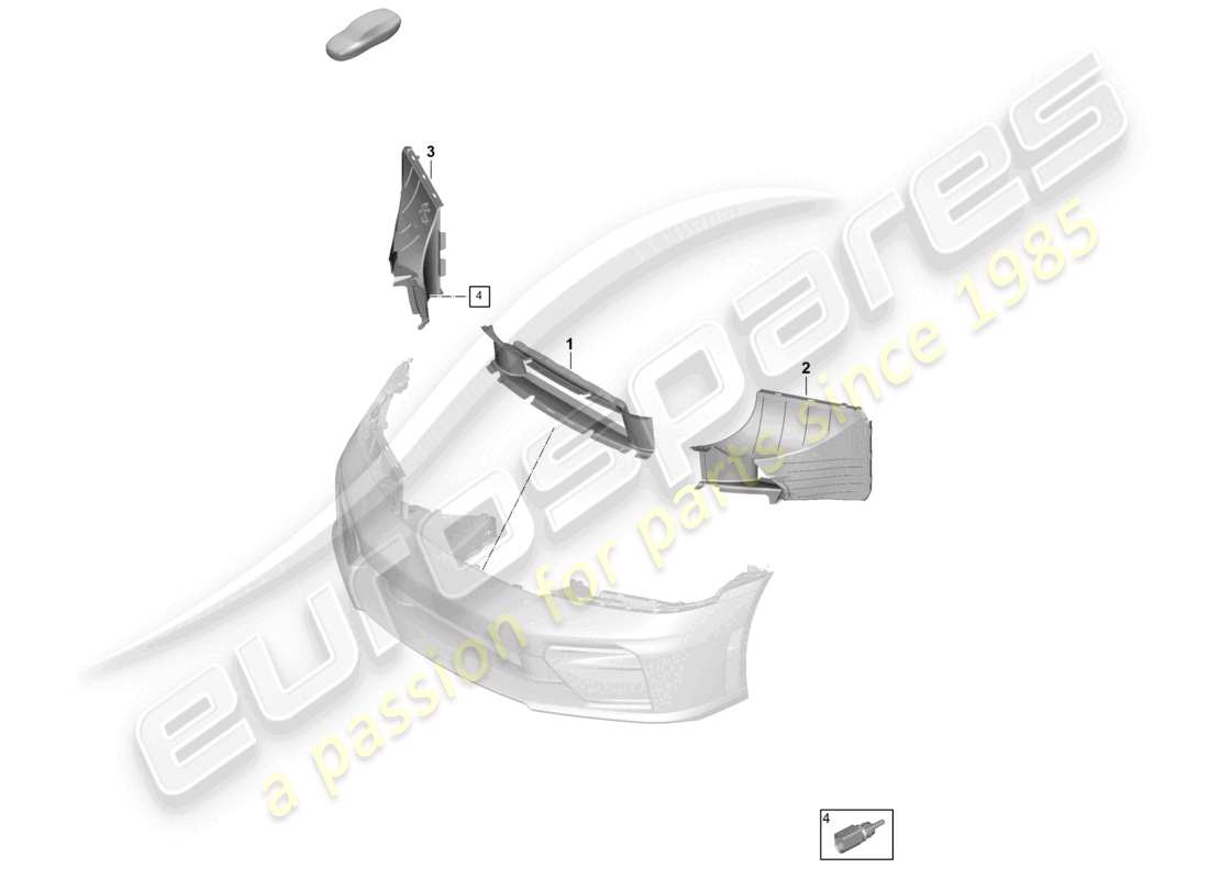 porsche 2026 (992-2 gt3) air guide bumper part diagram