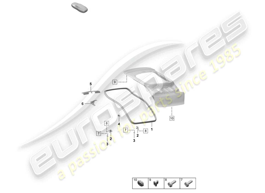 porsche 2025 (macan-e) accessories seal rear lid parts diagram