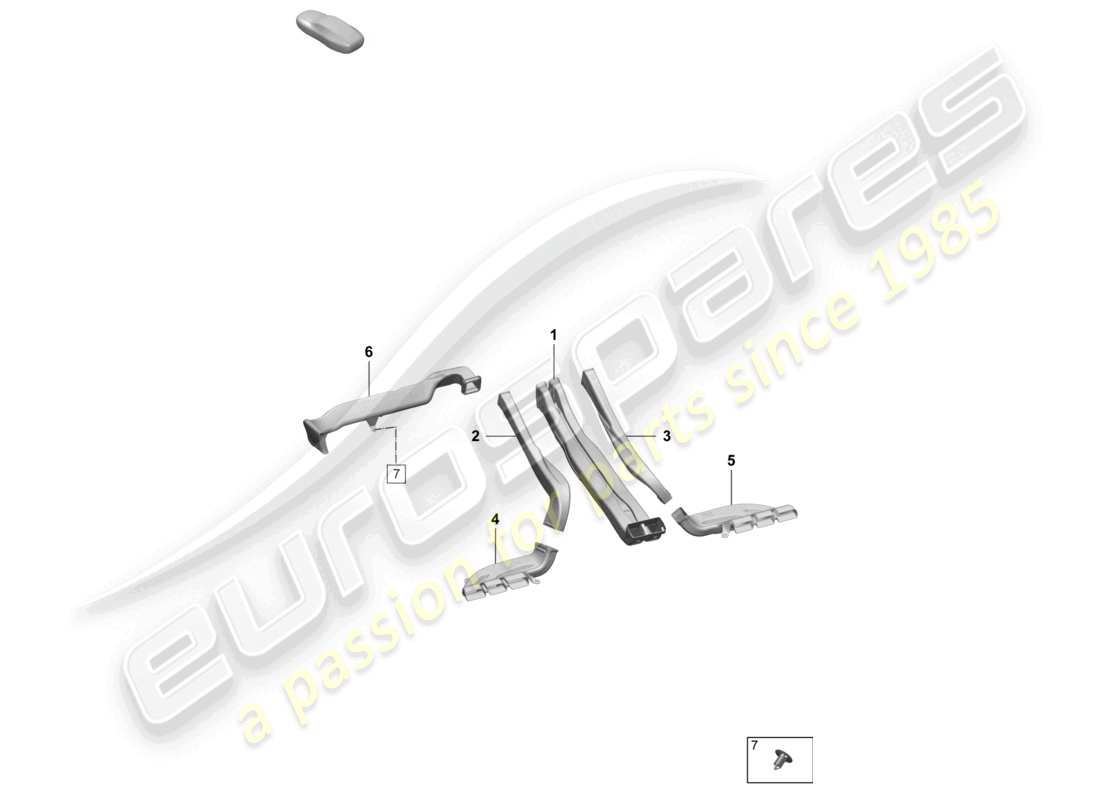 porsche 2025 (macan-e) air guide centre console part diagram
