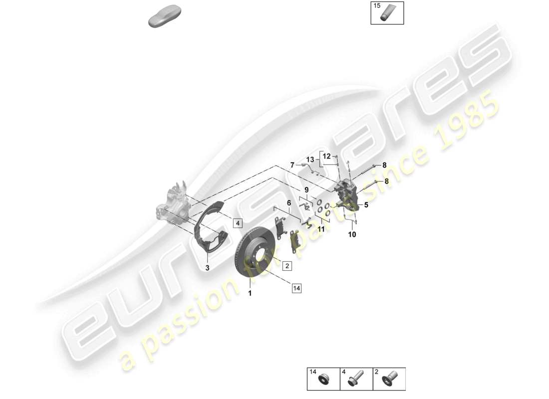 a part diagram from the porsche taycan parts catalogue