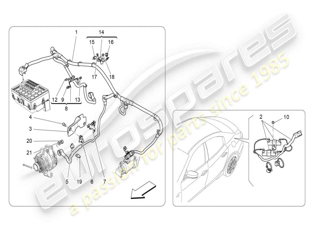 maserati ghibli (2019) main wiring part diagram