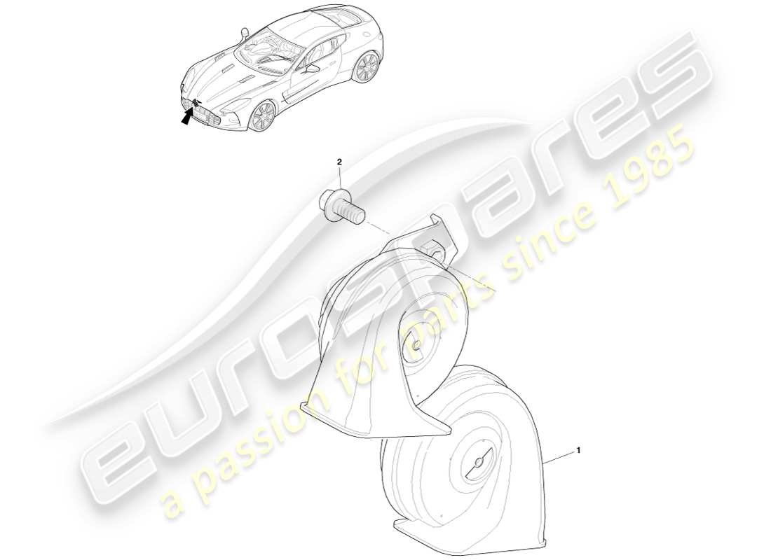 a part diagram from the aston martin one-77 (2011) parts catalogue