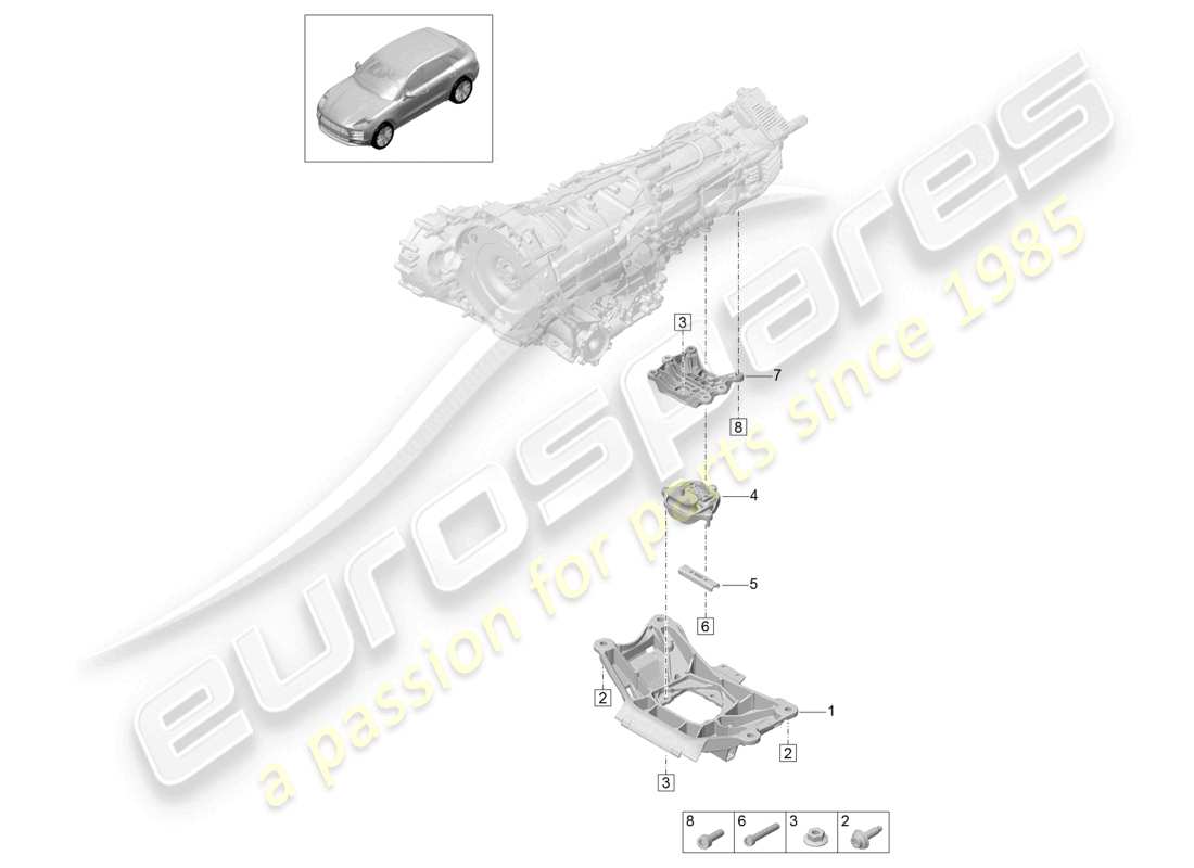 porsche 2021 (macan) transmission carrier parts diagram
