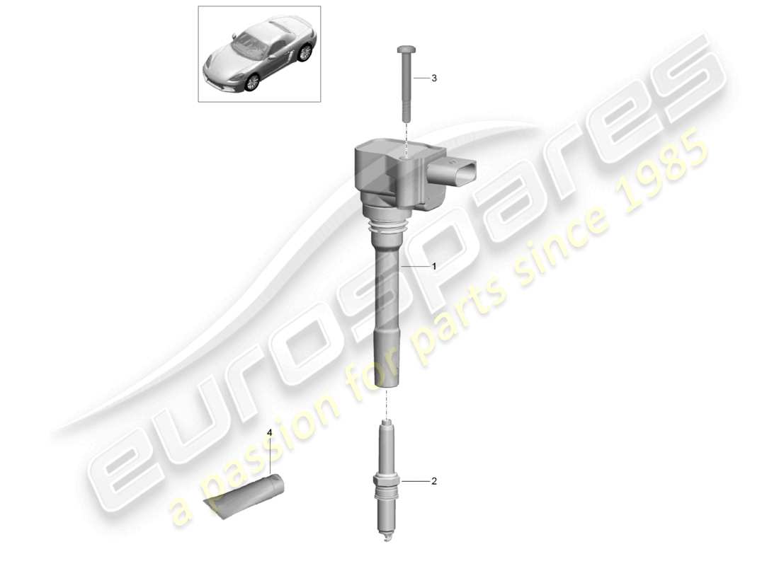 porsche 2024 (718 boxster) ignition system part diagram