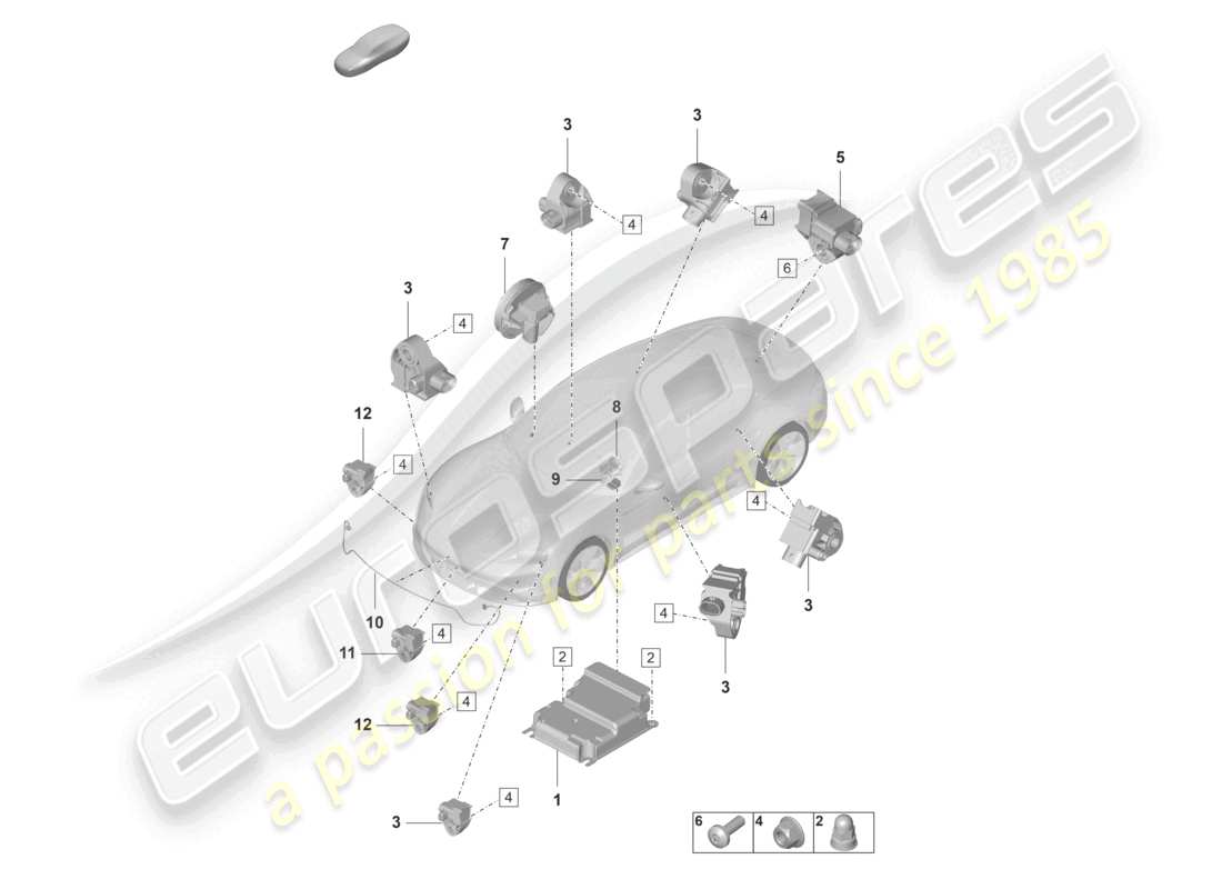 porsche 2020 (taycan 9j1-1) control unit for airbag crash sensor for airbag pedestrian protection part diagram