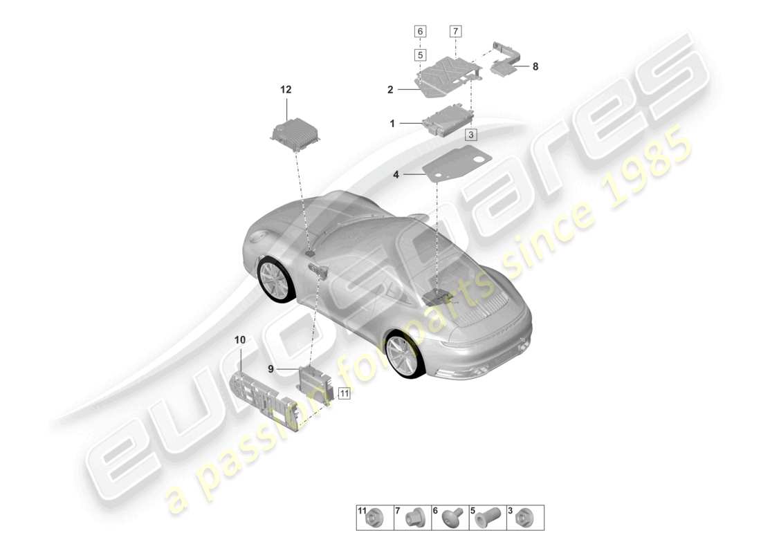 porsche 2021 (992-1) amplifiers parts diagram