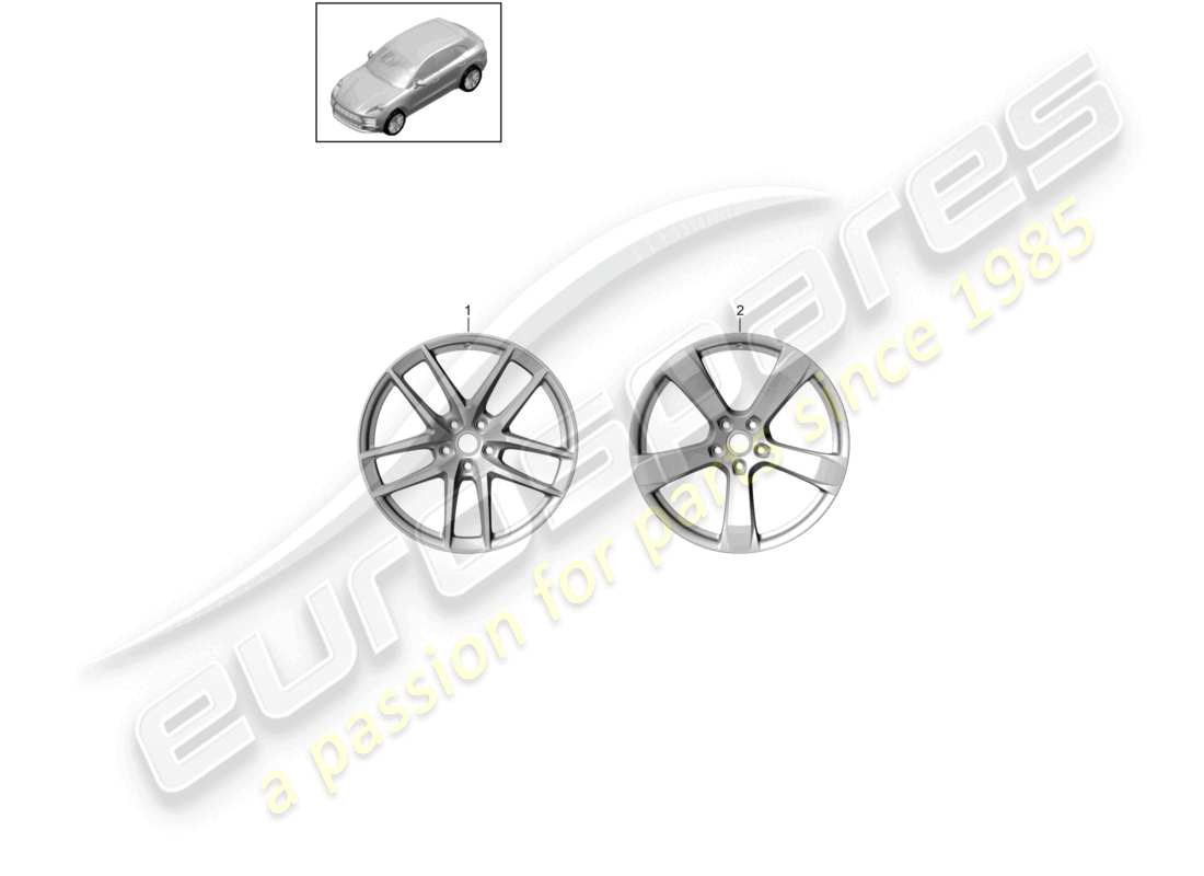 porsche 2021 (macan) alloy wheel 20 parts diagram