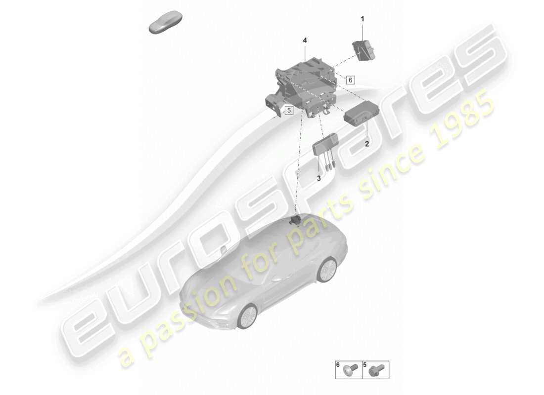 porsche 2023 (panamera 971-2) control unit for real time monitoring (rtm) and aerial part diagram