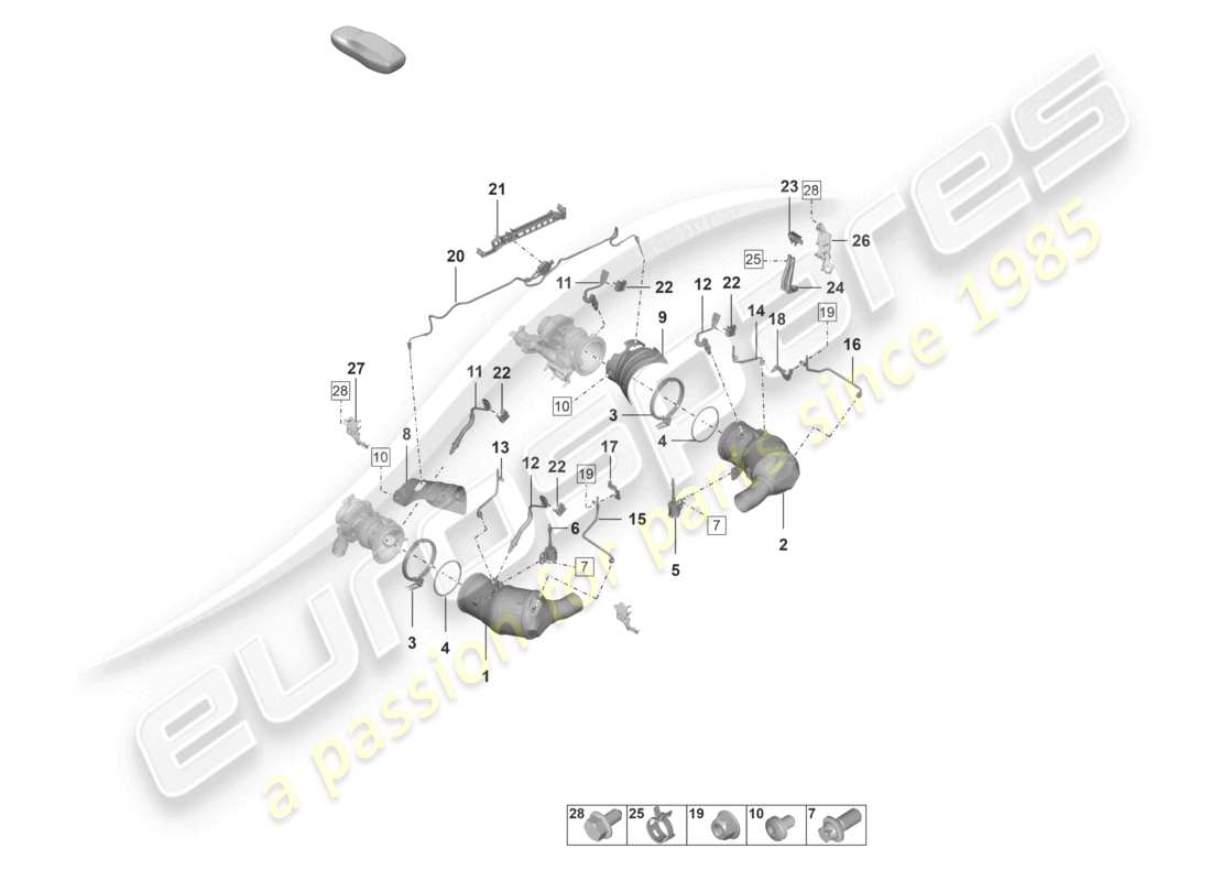 a part diagram from the porsche 992 parts catalogue