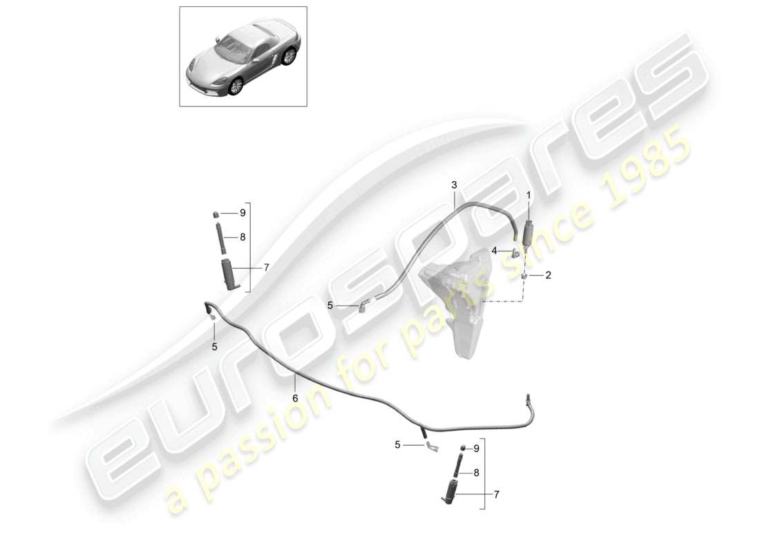 a part diagram from the porsche 2024 (718 boxster) parts catalogue