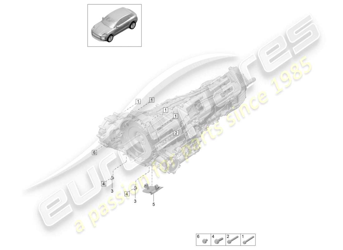 porsche 2021 (macan) mounting parts for engine and transmission part diagram