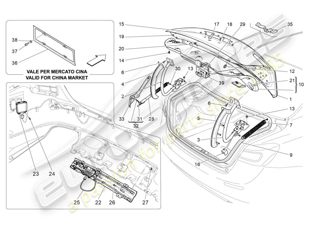 a part diagram from the maserati ghibli fragment (2022) parts catalogue