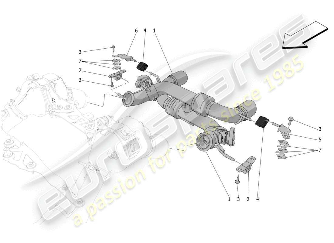 maserati mc20 (2022) silencers part diagram