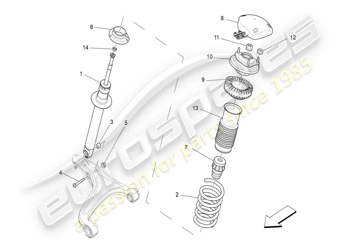 maserati ghibli (2021) front shock absorber devices part diagram