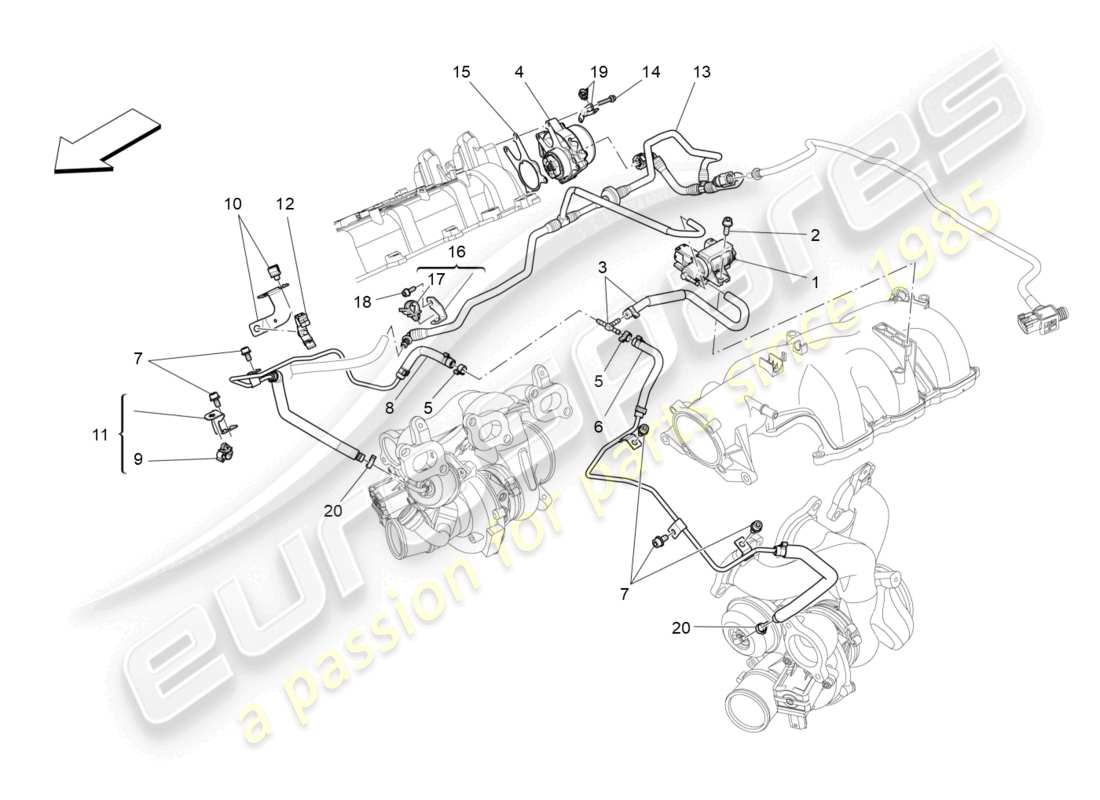 maserati ghibli (2015) additional air system parts diagram