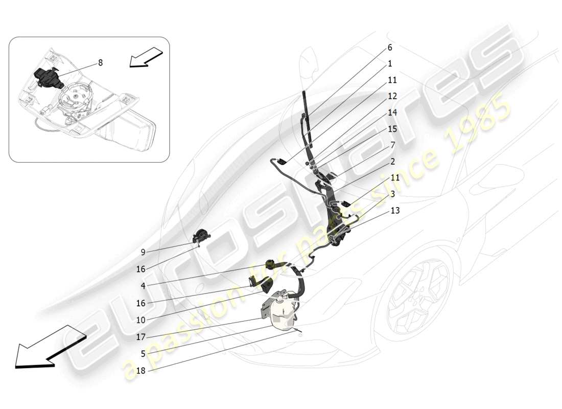 maserati mc20 (2022) external vehicle devices parts diagram