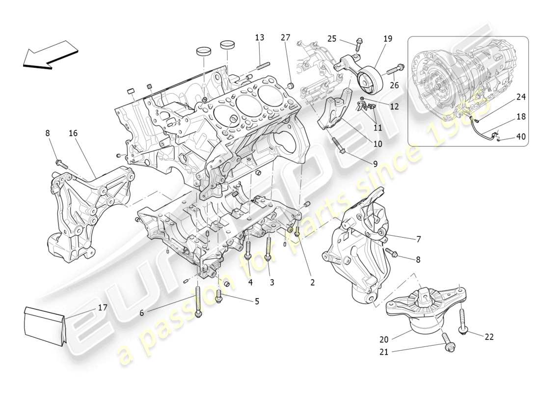 maserati levante (2017) crankcase parts diagram