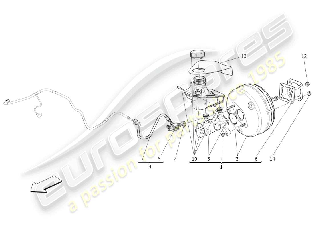 maserati ghibli (2018) brake servo system part diagram