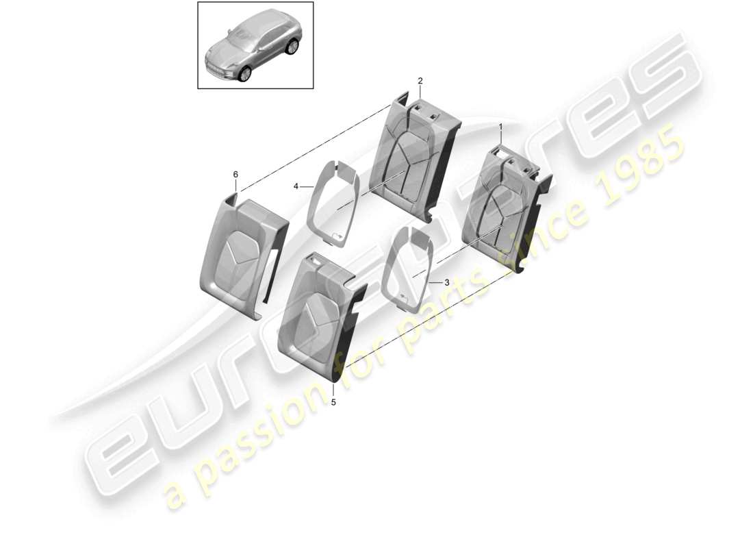 a part diagram from the porsche 2021 (macan) parts catalogue