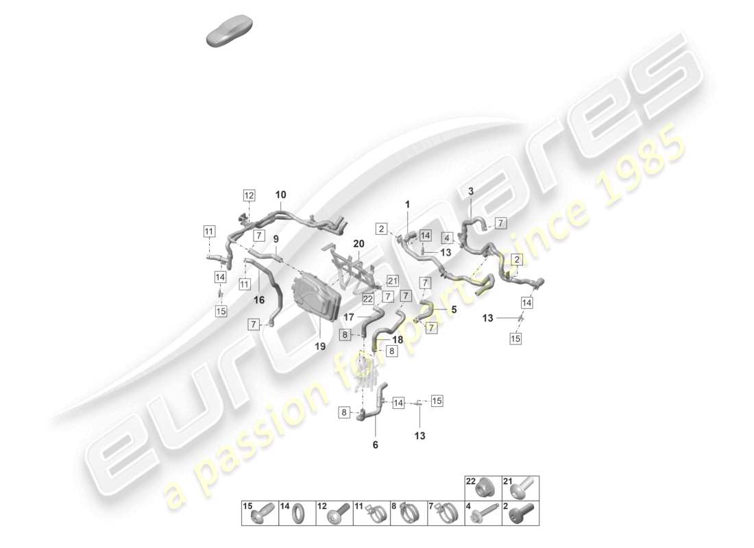 a part diagram from the porsche 2022 (taycan 9j1-1) parts catalogue