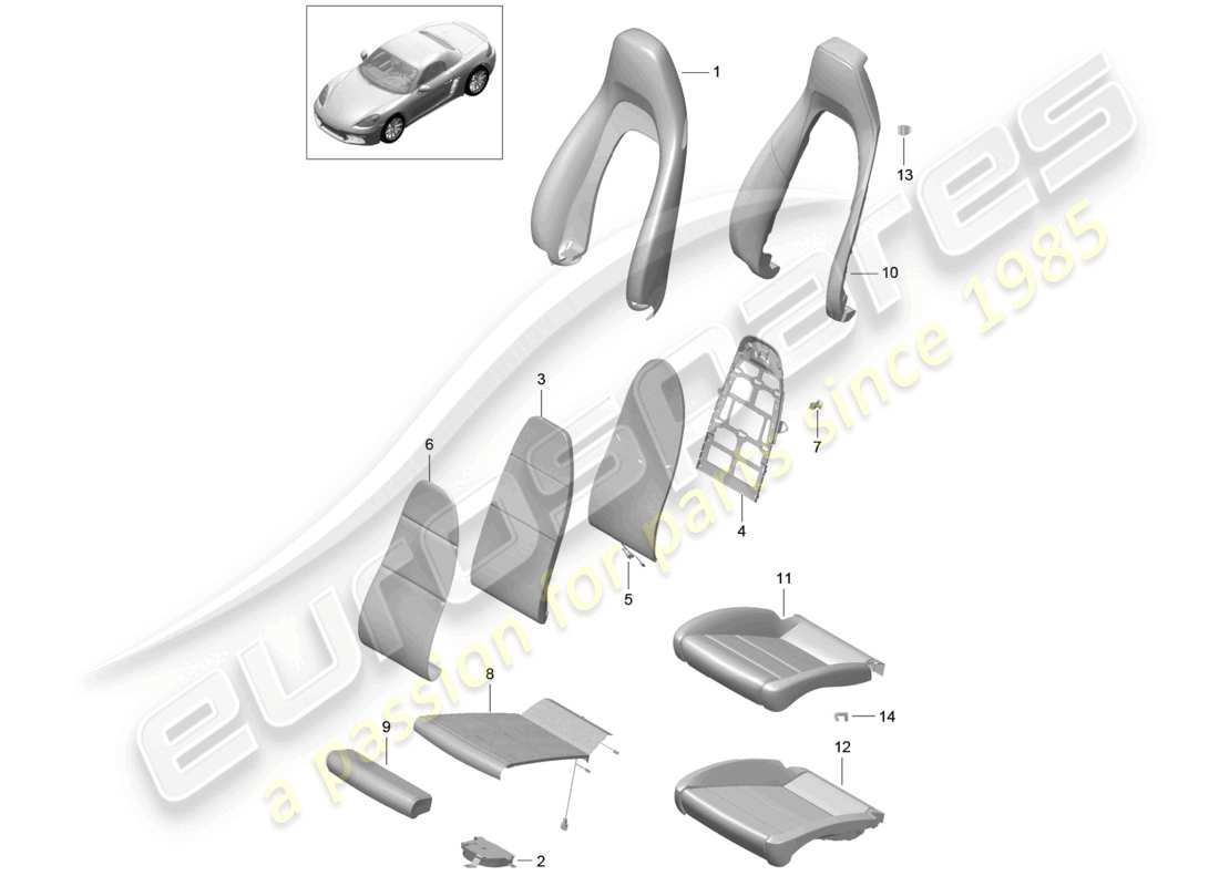 a part diagram from the porsche boxster parts catalogue