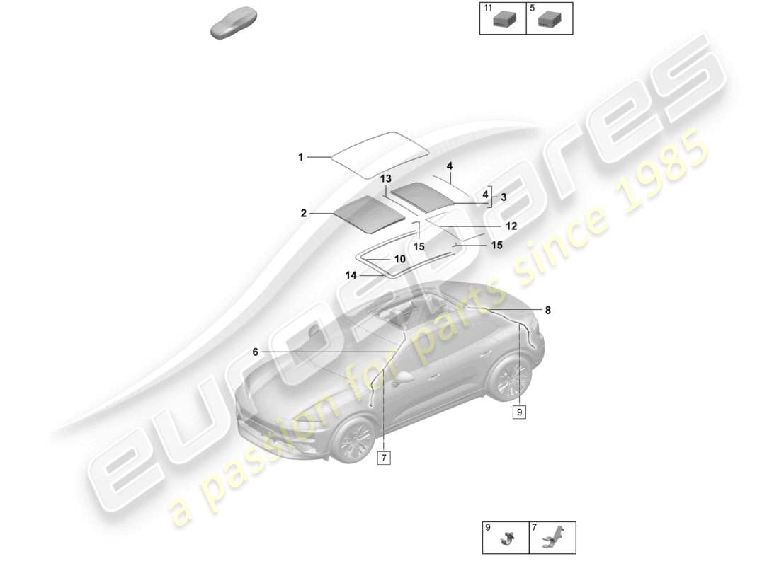 VIEW PARTS DIAGRAMS FROM THE PORSCHE MACAN PARTS CATALOGUE a part diagram from the porsche macan parts catalogue