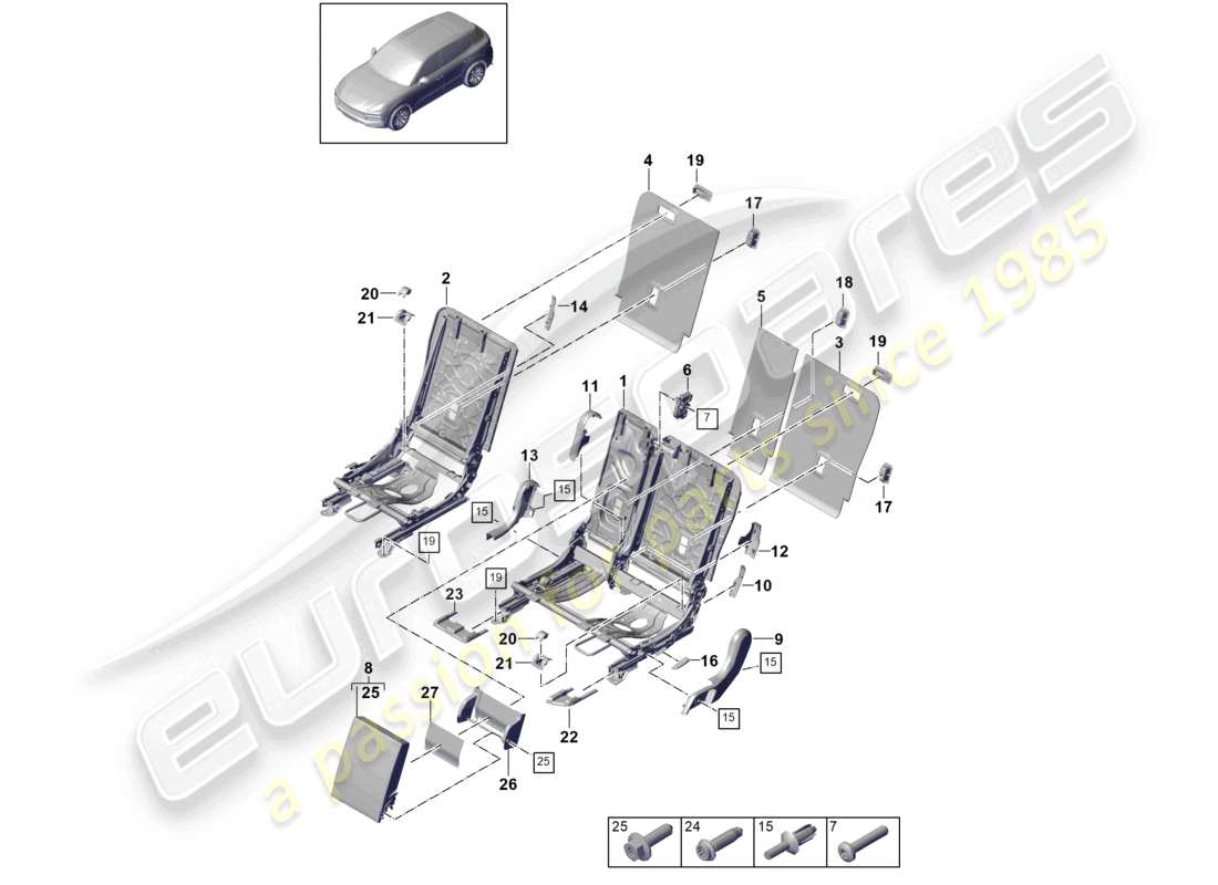 a part diagram from the porsche cayenne parts catalogue