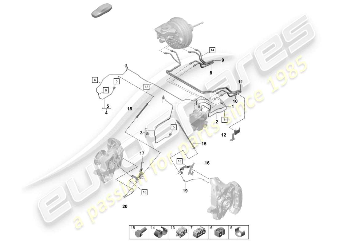 a part diagram from the porsche 2020 (718 cayman gt4) parts catalogue