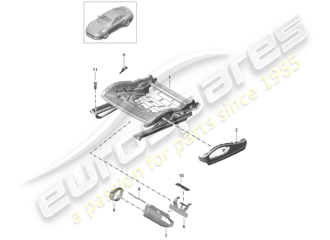 a part diagram from the porsche 991 parts catalogue