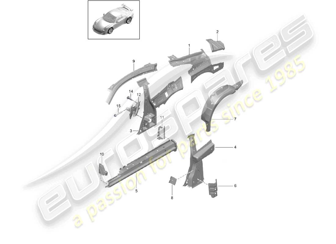 a part diagram from the porsche 991 parts catalogue