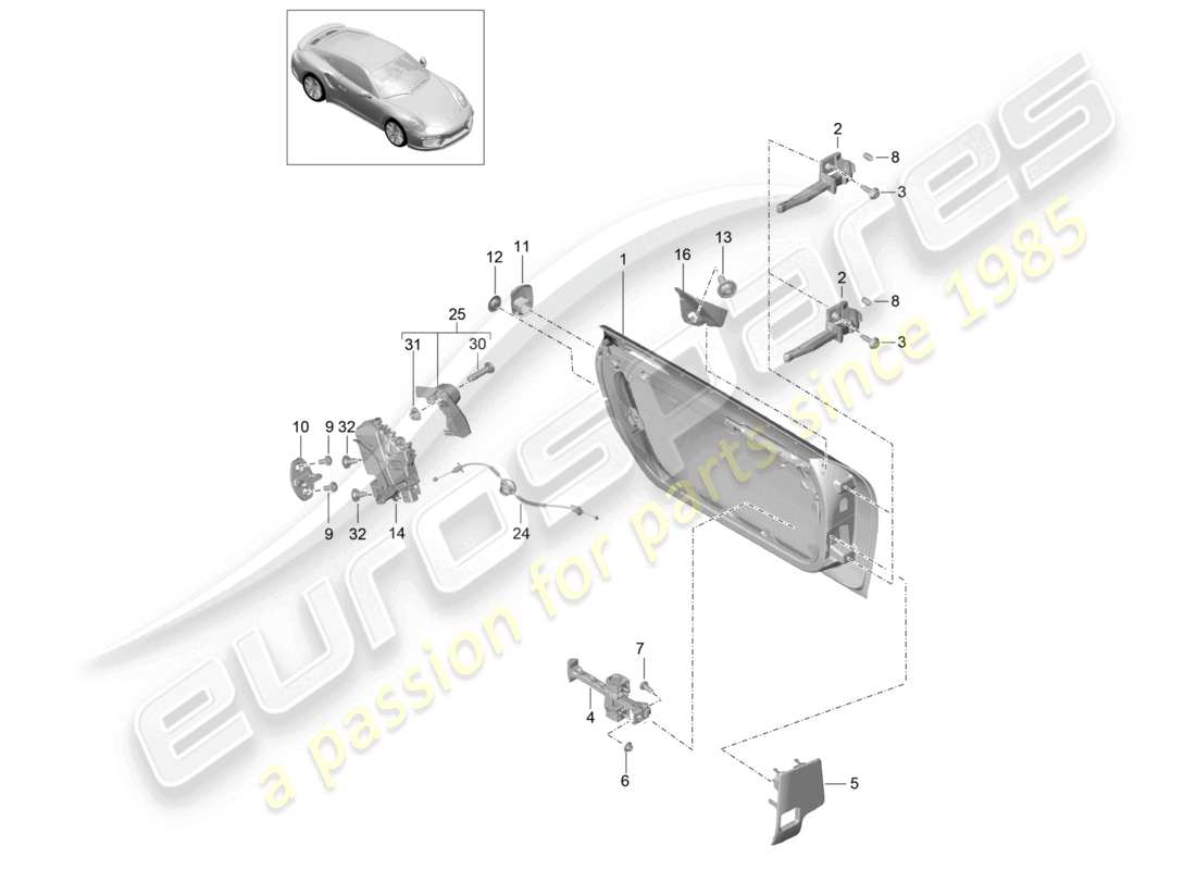 VIEW PARTS DIAGRAMS FROM THE PORSCHE 991 PARTS CATALOGUE a part diagram from the porsche 991 parts catalogue