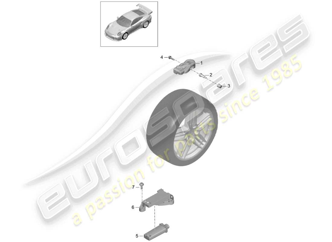 a part diagram from the porsche 991 parts catalogue