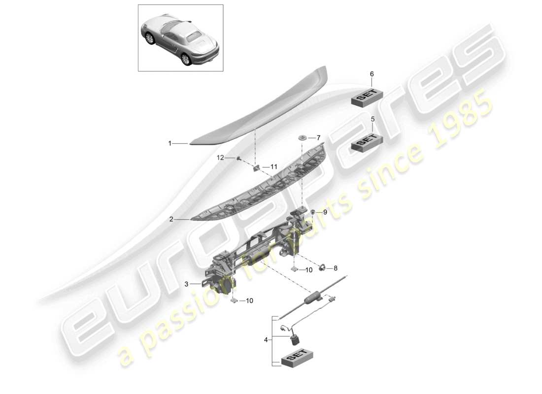 a part diagram from the porsche 2026 (718 boxster) parts catalogue