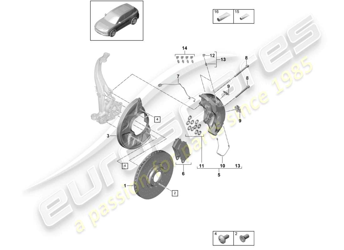 a part diagram from the porsche cayenne parts catalogue