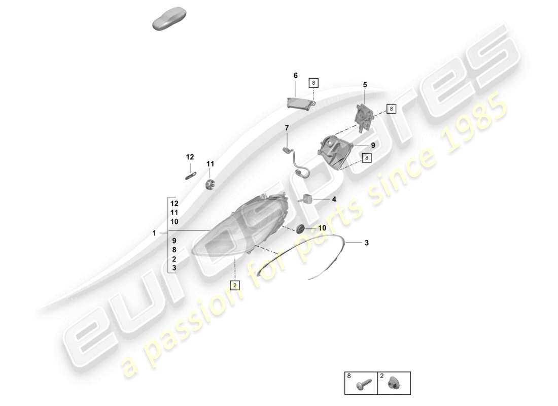 a part diagram from the porsche 2019 (718 cayman gt4) parts catalogue
