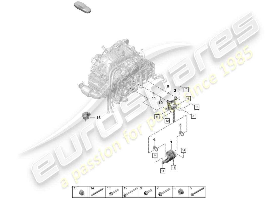 a part diagram from the porsche 2022 (718 cayman gt4) parts catalogue
