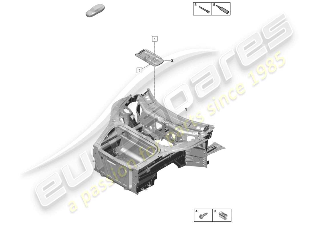a part diagram from the porsche 2021 (718 cayman gt4) parts catalogue