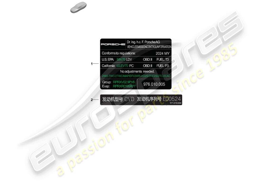 a part diagram from the porsche panamera parts catalogue