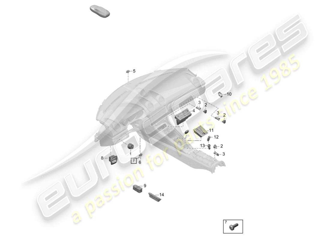 VIEW PARTS DIAGRAMS FROM THE PORSCHE CAYMAN PARTS CATALOGUE a part diagram from the porsche cayman parts catalogue
